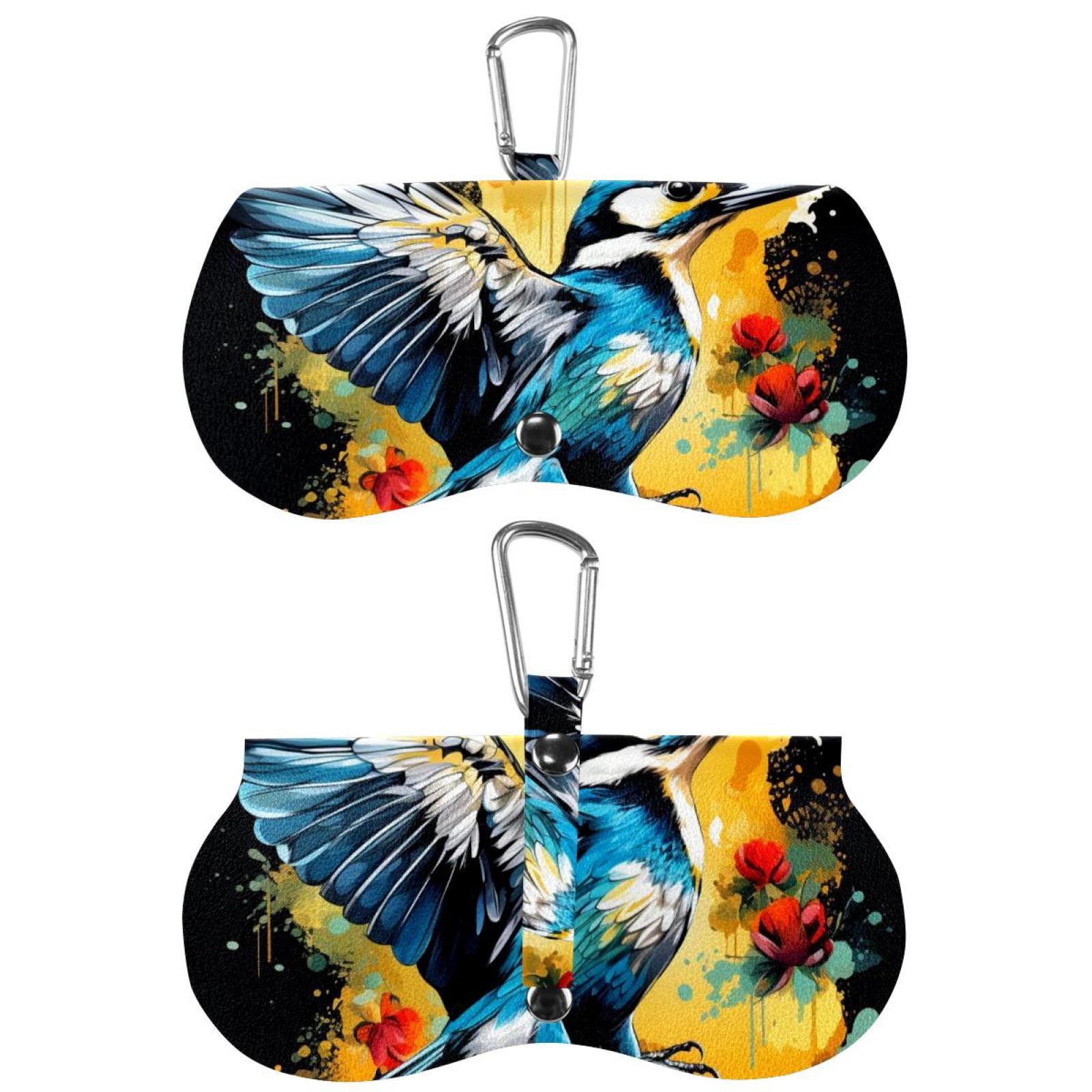 PU Leather Glasses Case Sunglasses Pouch Woodpecker Eyeglass Carrying