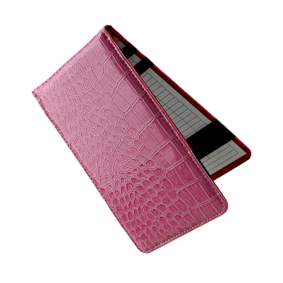 PU Leather Golf Scorecard Holder Portable Multipurpose Wear Resistant Yardage Book Cover 18x11 Women Golfer Pink