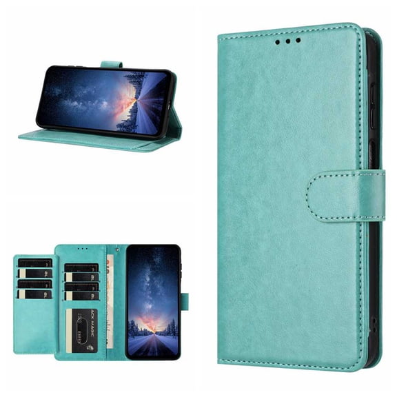 PU Leather for Google Pixel 9a Case Wallet, PU Leather Flip Folio Card Slots Holder Stand Magnatic Clasp Shock-resistant Protection Durable Classic Cover for Google Pixel 9a, Green