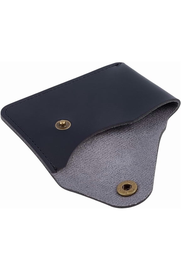 PU Leather Handmade Slim Coin Pouch Wallet with Snap Closure Compact Front Pocket Credit Card Holder Snap Botton Change Purse RFID Blocking