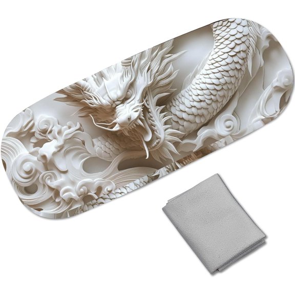 PU Leather Hard Shell Glasses Case with Iron Flocking for Eyeglass Sun Glasses Protector Dragon 162x62x39mm diy
