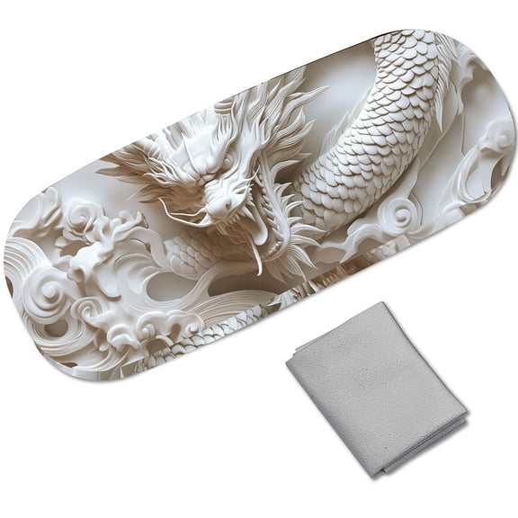PU Leather Hard Shell Glasses Case with Iron Flocking for Eyeglass Sun Glasses Protector Dragon 162x62x39mm