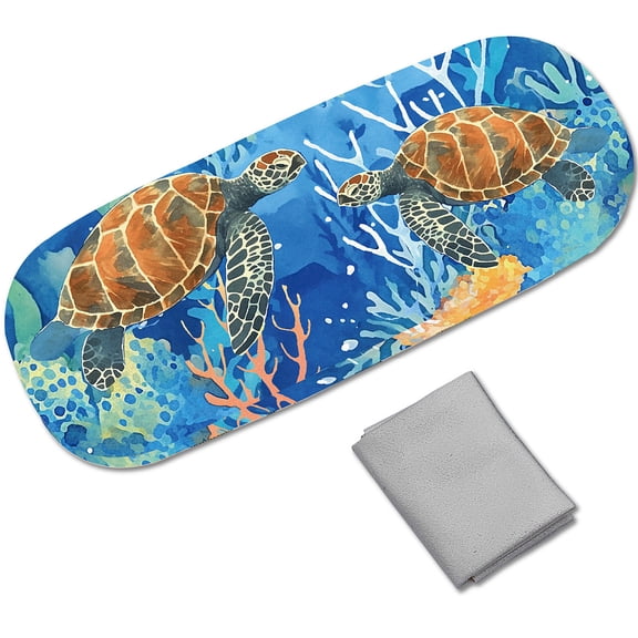 PU Leather Hard Shell Glasses Case with Iron Flocking for Eyeglass Sun Glasses Protector Turtle 162x62x39mm