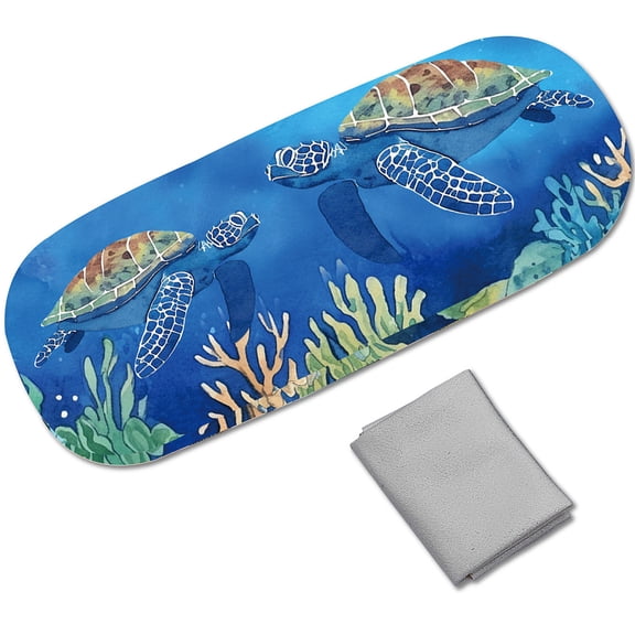 PU Leather Hard Shell Glasses Case with Iron & Flocking for Eyeglass Sun Glasses Protector Turtle 162x62x39mm