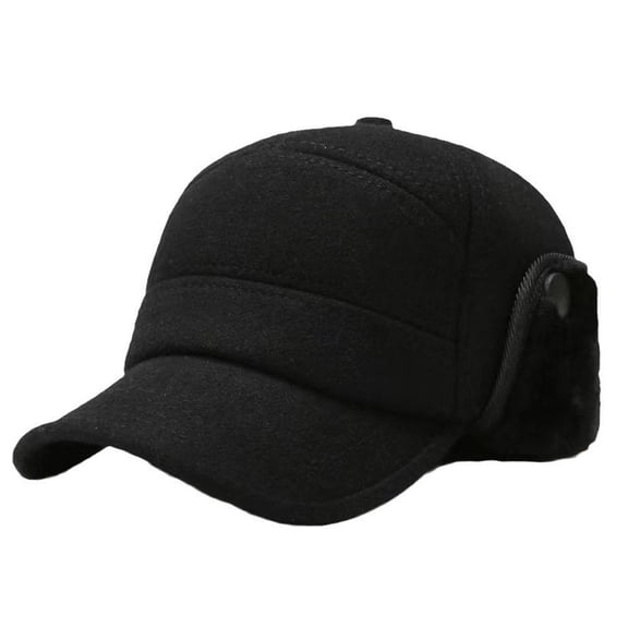PU Leather Hat for Elderly, Thickened Lining Design, Windproof and Warm, Ear Protection, For Middle-Aged and Senior Men