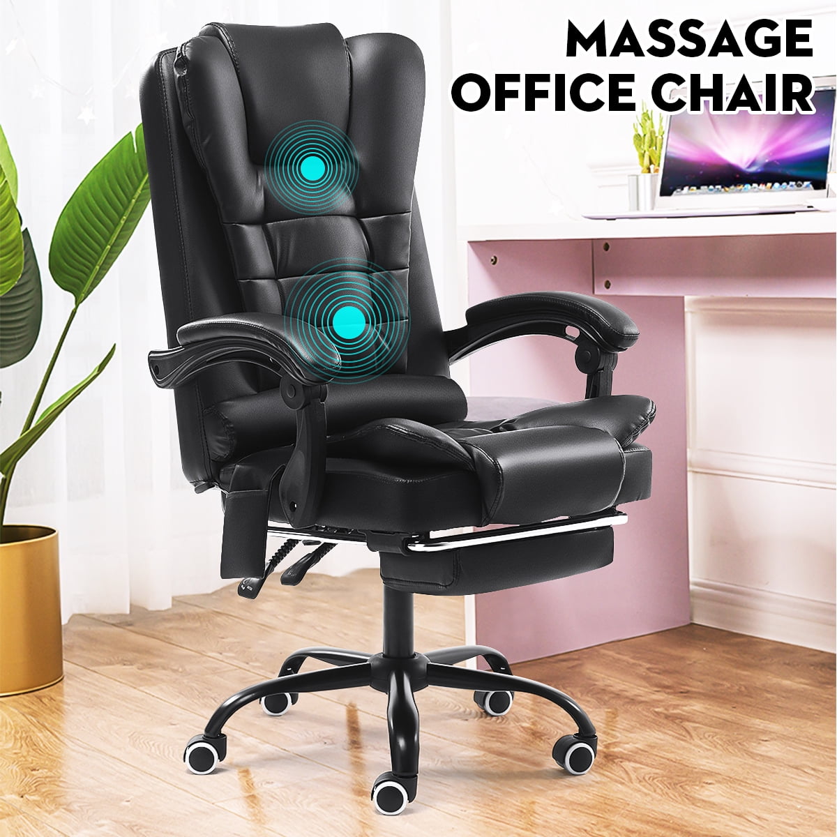 Gaming Chair, Office Chair High Back PU Leather Chair Adjustable Armre –  SHANULKA Home Decor