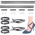 thumbnail image 1 of PU Leather High-heeled Shoelaces PU Leather Shoelace with Iron Buckles Anti-loose Shoe Strap with Alloy Buckles Black, 1 of 1