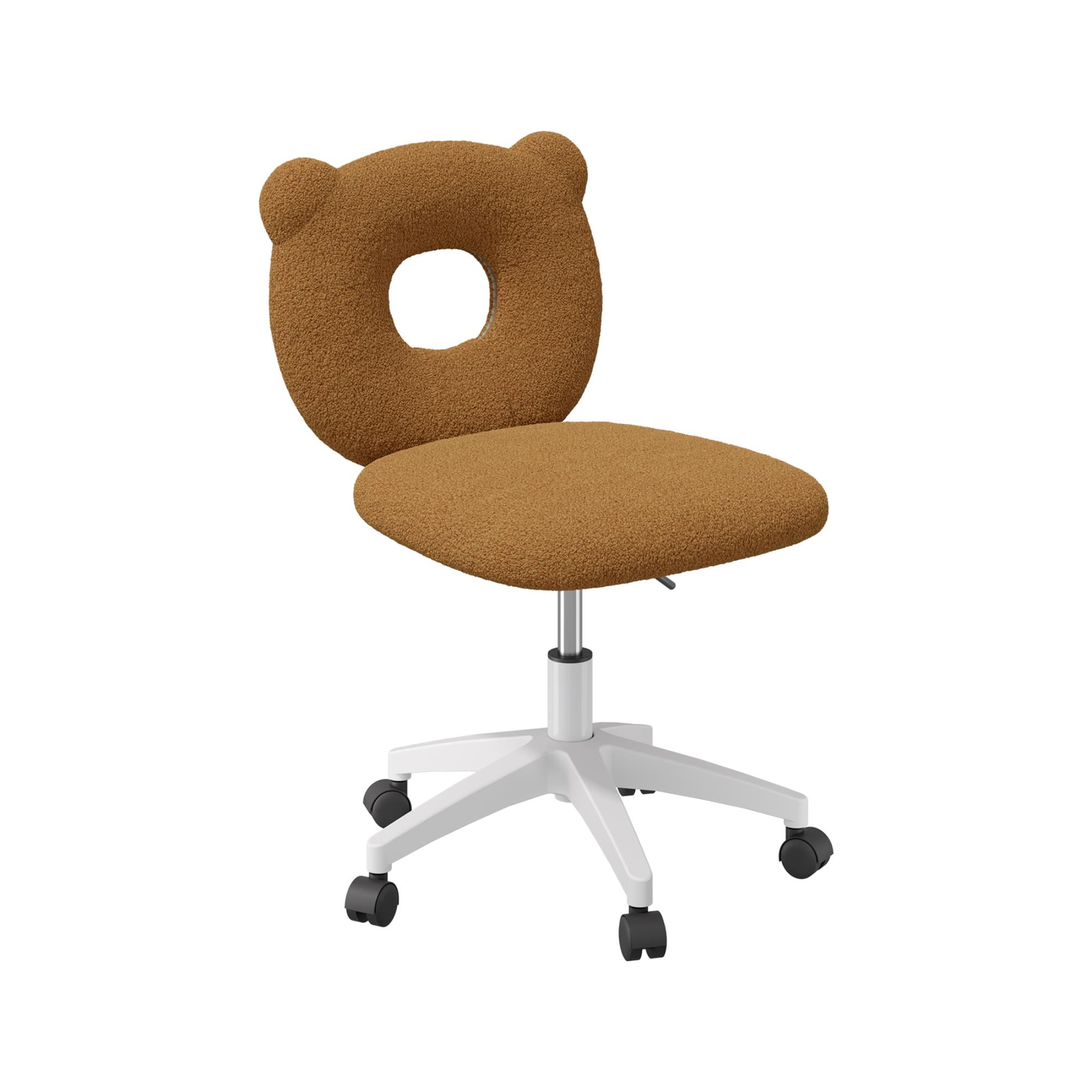 PU Leather Home Office Chair with BearShaped Back, Ergonomic Design