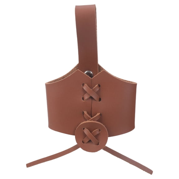 PU Leather Horn Cup Holder with Adjustable Belt Coffee Drinking Mug Cover Sleeve Practical Beverage Holsters for Travel