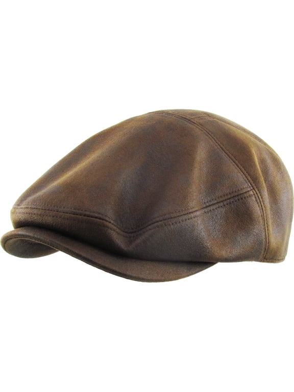 PU Leather Ivy Hat Golf Driving Ascot Winter Flat Cabbie Newsboy Debonair