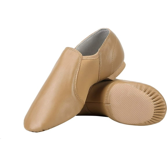 PU Leather Jazz Shoe Slip On Dance Shoes with Arch Insert for Girls and Boys (Toddler/Little Kid/Big Kid)