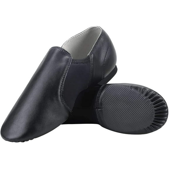 PU Leather Jazz Shoe Slip On Dance Shoes with Arch Insert for Girls and Boys (Toddler/Little Kid/Big Kid)