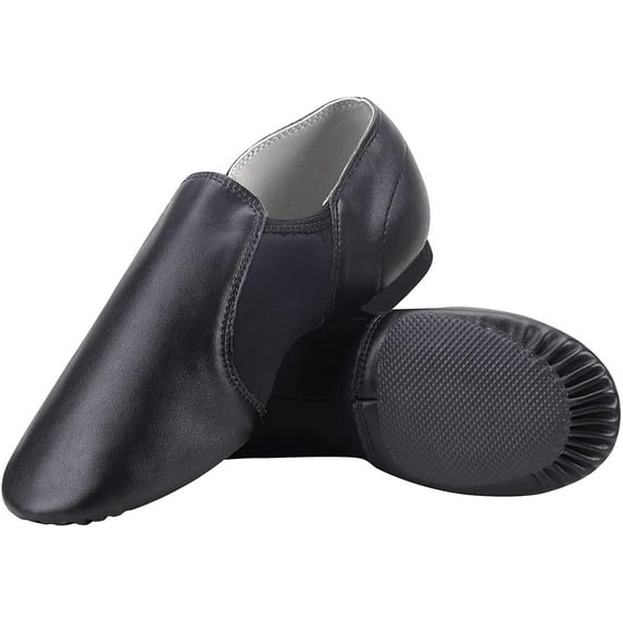 PU Leather Jazz Shoe Slip On Dance Shoes with Arch Insert for Girls and Boys (Toddler/Little Kid/Big Kid)