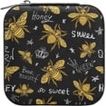 thumbnail image 1 of PU Leather Jewelry Box, Honey Bee Golden Embroidery Travel Jewelry Case Portable Jewelry Organizer Storage Holder Boxes for Women Girls for Necklace Bracelet Earrings Rings, 1 of 7