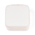 thumbnail image 1 of PU Leather Jewelry Box Travel Portable Jewelry Case Zipper Storage Boxes for Necklaces Rings Earrings and Pendants Square White 10x10x5cm DIY, 1 of 4