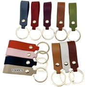 Bulk 100-Pack PU Leather Keychains,Mixed Colors with 1.2 Inch Rings,Soft Faux Leather Key Rings for Party Favors,DIY Crafts,Office, School Supplies,Gift
