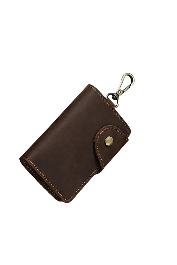 PU Leather Keychain Card Case For Professionals Detachable Belt Clip Design Compact Keyring Wallet Everyday Carry