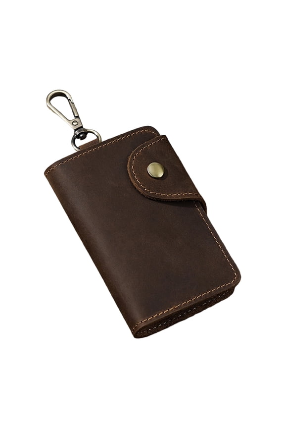 PU Leather Keychain Card Case For Professionals Detachable Belt Clip Design Compact Keyring Wallet Everyday Carry