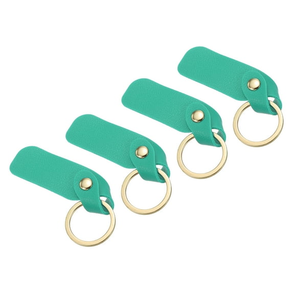 PU Leather Keychain,Key Chain Ring Universal Key Hook Holder Accessories for Men and Women,Lake Blue,4 Pack