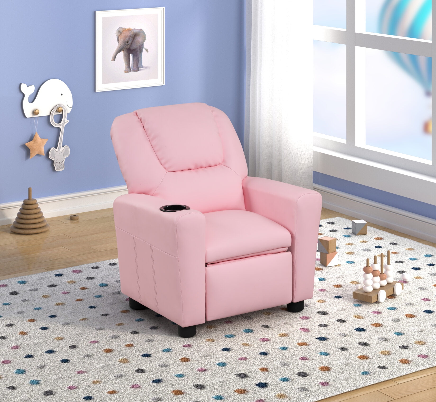 HOMCOM Kids Recliner, PU Leather Kids Armchair, Kids Chair, Toddler