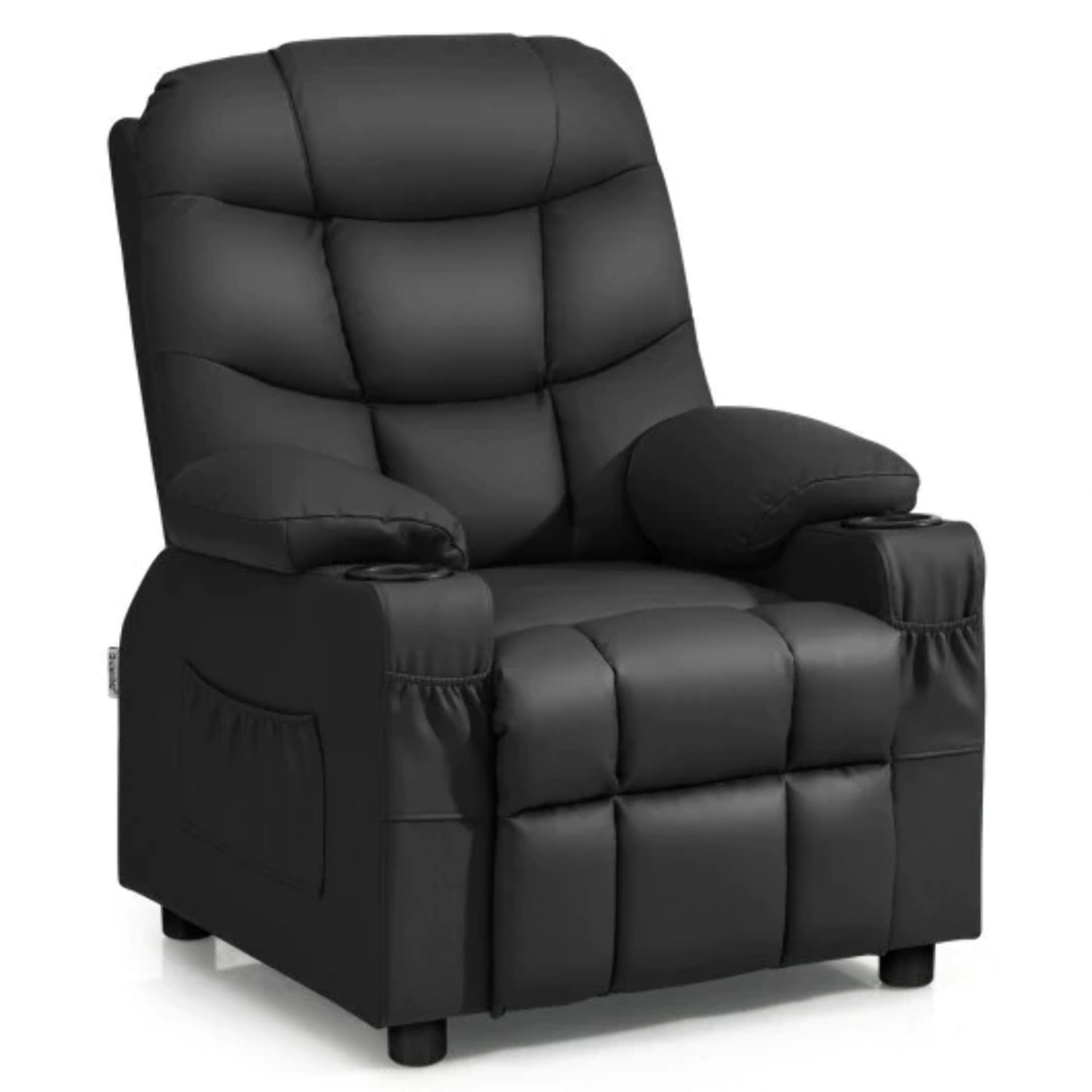 PU Leather Kids Recliner Chair with Cup Holders and Side Pockets