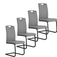 thumbnail image 1 of PU Leather Kitchen Chair, Industrial Dining Chair with Black Metal Legs, Leisure Upholstered Dining Chairs, Accent Desk Chair for Kitchen Living Room Wine Bar(Gray,Set of 4), 1 of 9