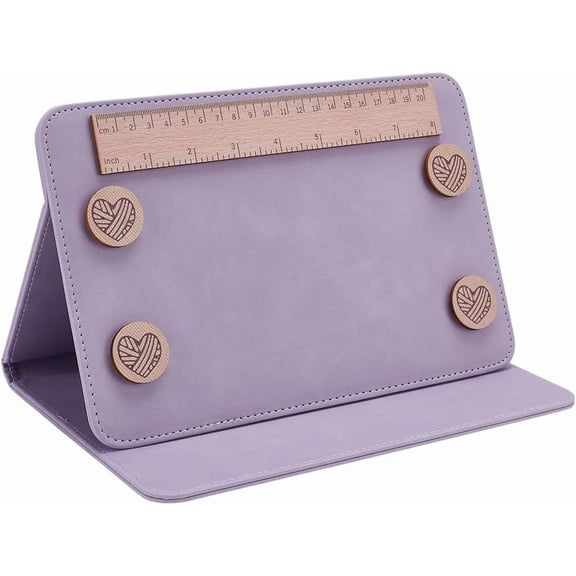PU Leather Knitting Needle Measuring Ruler Template Chart Rack Thistle 262x175x15mm