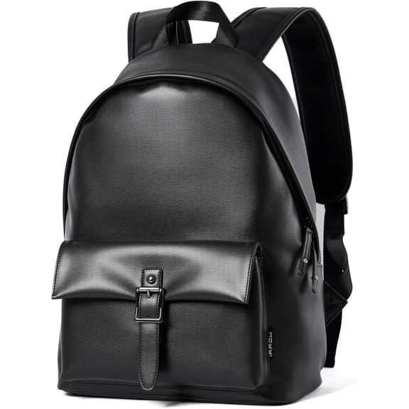 PU Leather Laptop Backack For Men Women Classic Water-Resistant Purse Airplane Travel Backpacks Work Business Bag Black