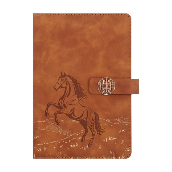 PU Leather Lined Journal Notebook, A5 Size Hardcover Notebook with Elastic Band, 5.7X8.5inch Embossed Pattern Diary, Thick Paper Notebook for Writing, Journaling, Work and Daily Planning