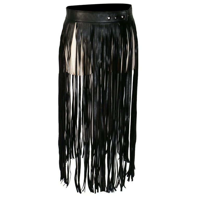 【HILLDA】25ss Real leather Tassel Belt PU Leather Long Wrap Waist Fringe Long Tassel Skirt Belt