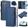 thumbnail image 1 of PU Leather Magnetic Snap Flip Zipper Strap Wallet Phone Case Fit for Samsung Galaxy A54 5G, 1 of 5
