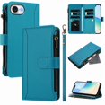 thumbnail image 1 of PU Leather Magnetic Snap Flip Zipper Strap Wallet Phone Case Fit for iPhone 16E-iPhone SE 2025-iPhone SE4, 1 of 5