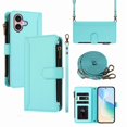thumbnail image 1 of PU Leather Magnetic Snap Flip Zipper Strap Wallet Phone Case Fit for iPhone 16, 1 of 5