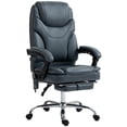 thumbnail image 1 of PU Leather Massage Office Chair with 6 Vibration Points, Heated Reclining Computer Chair with Adjustable Height, Footrest, Gray, 1 of 6