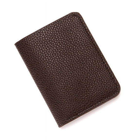 PU Leather Men Wallet Thin Small Credit Card Holder Lychee Pattern Coin Purse