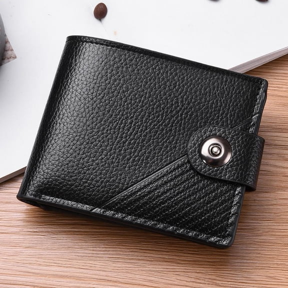 PU Leather Men's Short Wallet Ultra Slim Credit Card Holder Multi Card Case Purse Business Portable 3-fold Youth Fashion Wallet