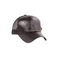 thumbnail image 1 of PU Leather Mesh Trucker Adjustable Snapback Hat - Black, 1 of 5