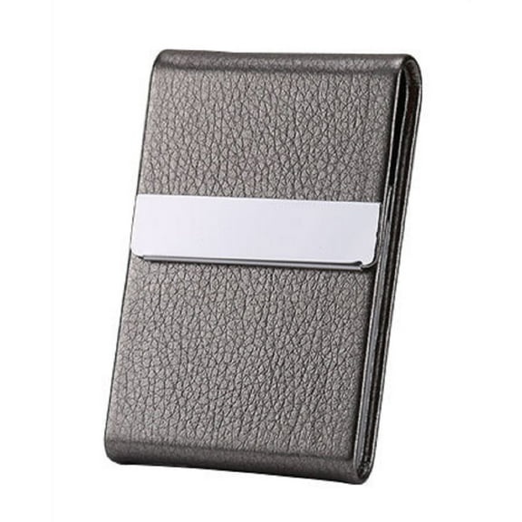 PU Leather & Metal Business Card Holder – Slim Pocket ID & Credit Card Case Wallet for Professionals, Durable & Stylish Design TIKA