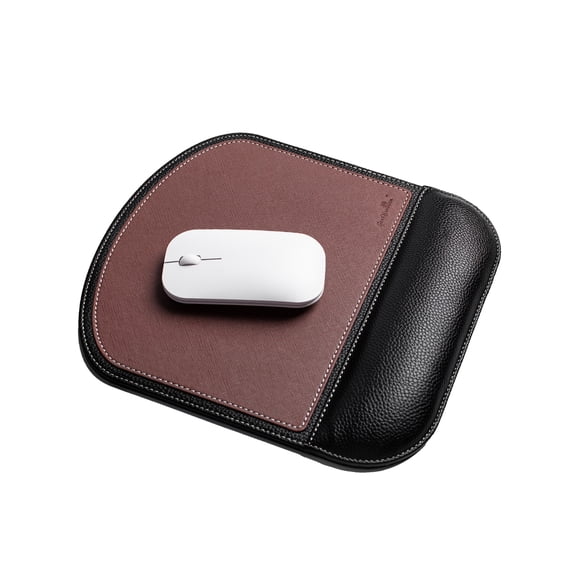 PU Leather Mouse Pad with Ergonomic Wrist Rest, Non-Slip Desk Mat for Home Office Gaming