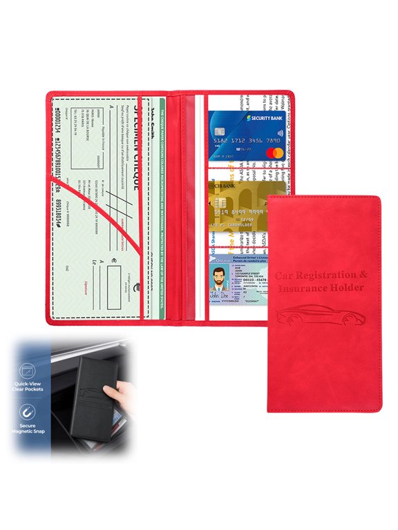 PU Leather Multi-Function Travel Document Organizer – Large Capacity Passport Holder, Card Wallet & Ticket Pouch for Men Women(red)
