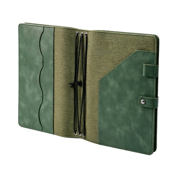 PU Leather Notebook Cover, Detachable Journal Planner Sleeve with Elastic Bands & Card Slots, Adjustable Book Protector Case for Travel Office