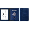 thumbnail image 1 of Ciana PU Leather Passport Cover and Card Holder Combo Slim Passport Holder with Card Protector Slot (Dark Blue), 1 of 5