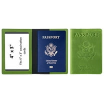 Ciana PU Leather Passport Cover and Card Holder Combo Slim Passport Holder with Card Protector Slot (Green)