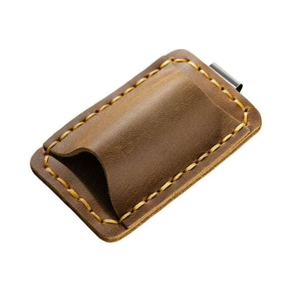 PU Leather Pen Holder 1.7x2.8Inch Leather Pen Holder with Pocket Clip Notebook Pen Holder for Journal Planner Clipboard