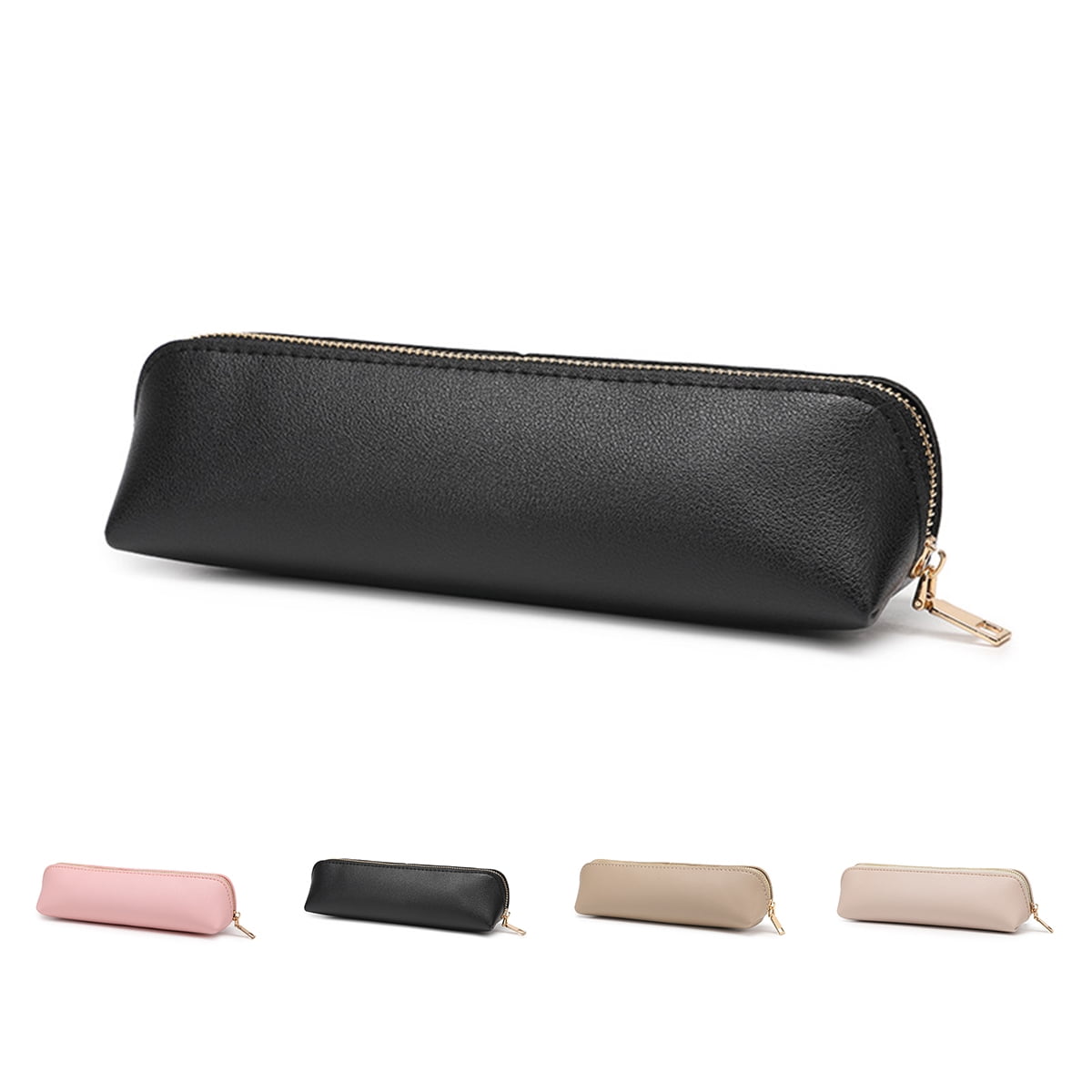 Black Pencil Case PU Leather School Pencil Cases For Girls Big