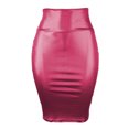 thumbnail image 1 of PU Leather Pencil Skirt Below Knee Length Wear to Work Formal Skirt High Waist Slim Fit Midi Skirt for Women, 1 of 5