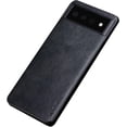 thumbnail image 1 of PU Leather Phone Case Protective Case for Google Pixel 7 pro 6 5 4 A 5G XL, Business Avocado Texture Back Cover Bumper(Black,Pixel 4), 1 of 8