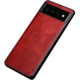 thumbnail image 1 of PU Leather Phone Case Protective Case for Google Pixel 7 pro 6 5 4 A 5G XL, Business Avocado Texture Back Cover Bumper(Red,Pixel 6), 1 of 8
