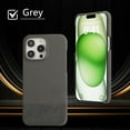 thumbnail image 1 of PU Leather Phone Case for iPhone 16 Pro Max, Slim Classic Business Hard PC Non-Slip Grip Phone Cover Military Grade Drop Protective Shockproof Women Men Case for iPhone 16 Pro Max, Gray, 1 of 8