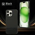 thumbnail image 1 of PU Leather Phone Case for iPhone 16 Pro, Slim Classic Business Hard PC Non-Slip Grip Phone Cover Military Grade Drop Protective Shockproof Women Men Case for iPhone 16 Pro, Black, 1 of 8